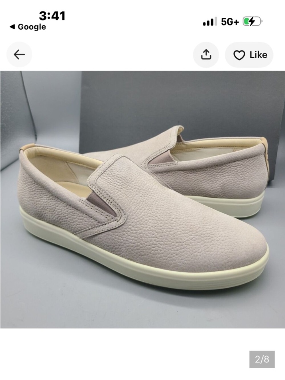 Ecco Slip-On Women's Sneakers in Light Gray and Cream